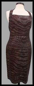 St John Knits Evening Santana Knit Brown Copper Dress Size 8 NWT 