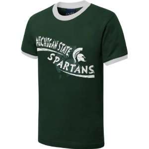 Michigan State Spartans Youth Dark Green Scattershot Ringer T Shirt