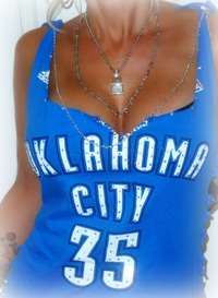 CUSTOM NBA OKC THUNDER T SHIRT DRESS #35  