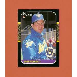  1987 Donruss # 214 Dan Plesac Milwaukee Brewers Baseball 