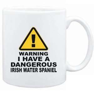  Mug White  WARNING : DANGEROUS Irish Water Spaniel  Dogs 