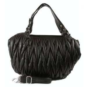 Puffy Nappa Black Satchel / Handbag Lady Purse  LIMITED EDITION  (B039 