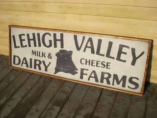 LEHIGH VALLEY DAIRY FARMS COW MILK & CHEESE DISTRESSED WOODEN DECOR 