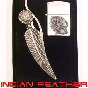  Indian Feather Knife and Lighter Collectors Set Sports 