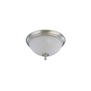     60/2793 : Bella   2 Light 15 IN. Flush Dome w/ Frosted Linen Glass
