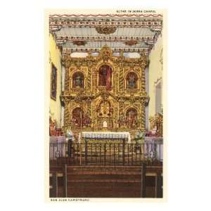 Altar in Serra Chapel, San Juan Capistrano Mission, California Premium 