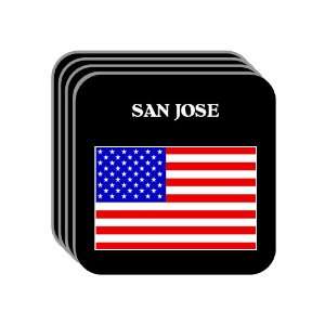 US Flag   San Jose, California (CA) Set of 4 Mini Mousepad Coasters
