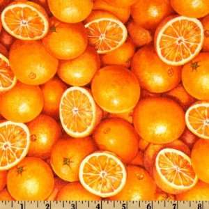  44 Wide Fruit And Ice Oranges Galore Orange Fabric By 