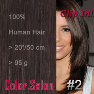   In HUMAN HAIR EXTENSIONS Double Weft FULL HEAD DARKEST BROWN #2  