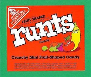 Willy Wonka Runts Fruit Shape Candy Vend Machine Sign  