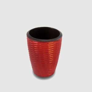  Reclaimed Mango Wood Utensil Vase   Brick Red