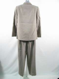 DAVID HAYES Brown Checkered Pants Suit Outfit Set Sz 6  