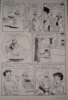 1961 LARGE DeCARLO ART   ARCHIE RUNS FROM BETTY  