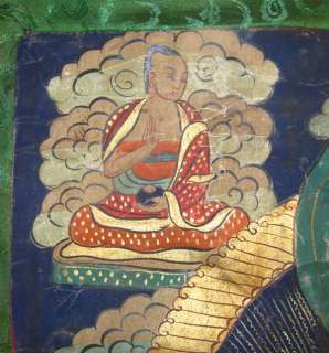 Old Tibetan Monastery Brocade Buddha Shakyamuni Thangka  