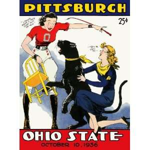  1936 Ohio State Buckeyes vs. Pittsburgh Panthers 22 x 30 