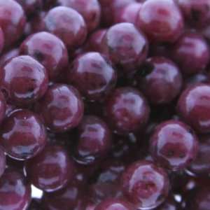 Kiwi Ruby  Ball Plain   8mm Diameter, Sold by 16 Inch Strand with 