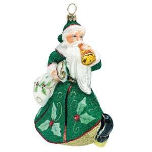   Claus glitterazzi ruby holly berry Christmas ornament: Home & Kitchen