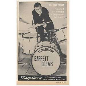  1968 Barrett Deems Slingerland Drums Photo Print Ad (Music 