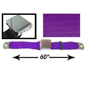  2 point Lap Seat Belt, Purple, 60 Inch Length, with Chrome 