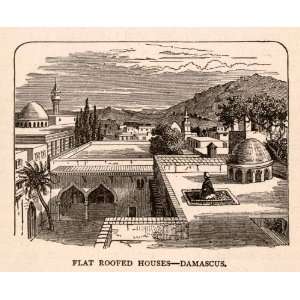  1875 Wood Engraving Flat Roofed House Ottoman Architecture 
