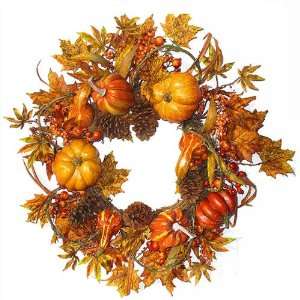  26 Pumpkin & Gourd Fall Front Door Wreath: Home & Kitchen