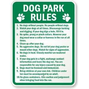  Dog Park Rules Engineer Grade Sign, 24 x 18 Office 