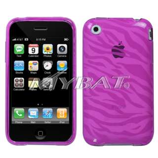 New AT&T Apple iPhone 3G 3GS Phone TPU Hot Pink Zebra Candy Skin Soft 