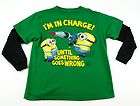 Despicable Me Im In Charge Green W/ Black Long Sleeves T Shirt 