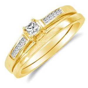Size 8   14K Yellow Gold Diamond Classic Traditional Ladies Bridal 
