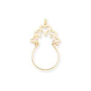  14k Yellow Gold Heart Charm Holder Jewelry
