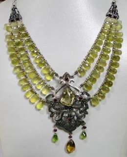 Victorian topaz diamond ruby silver necklace jewelry  
