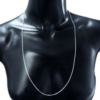 8MM Cable Chain Rhodium Silver Necklace 14   30 in.  