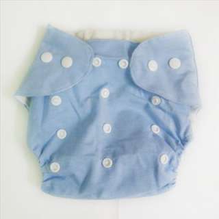 BABY Re Usable CLOTH DIAPER NAPPY+1 INSERT Light Blue  