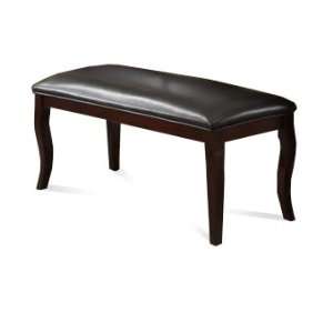  Black Dining Bench Bicast Leather Seat Espresso Cappuccino 