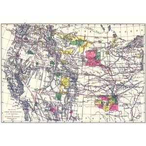  MAP SHOWING INDIAN RESERVATIONS IN THE UNITED STATES 1898 