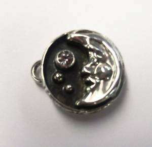 Reve Connector Charm OOAK Silver Moon White Topaz NEW works with Tabra 