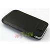 Pull Strap Black Leather Skin Case Pouch Pocket for iTouch iPod iPhone 