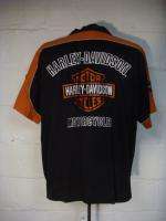 Harley Davidson Motorcylces Button Front Short Sleeve Garage Biker 