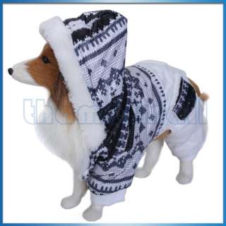 Pet Dog Hoodie Jumpsuit Coat Jacket Clothing Apparel w/ two Pockets On 