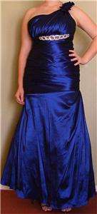   One Shoulder Taffeta Mermaid Bridesmaid Gown Prom Evening Dress XL NW