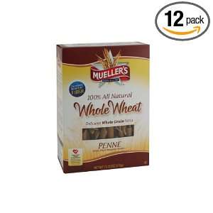 Muellers 100% Whole Grain Penne, 13.25 Ounce (Pack of 12)  
