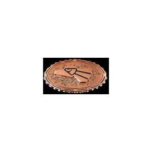 Hecho En Mexico Eagle Logo Sign Belt Buckle in Copper Plating in Oval 