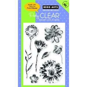  Hero Arts PolyClear Stamps Real Flowers Arts, Crafts 