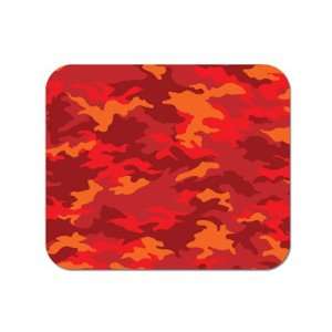  Camouflage Print   Red Mousepad Mouse Pad: Computers 