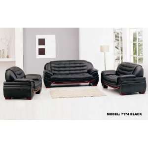  Vig Furniture 7174   Contemporary Black Leather Sofa