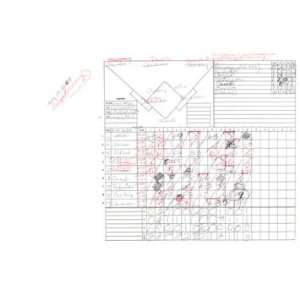 Suzyn Waldman Handwritten/Signed Scorecard Athletics at Yankees 7 19 