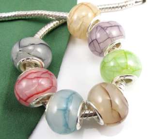 100pcs Lovely Jelly Crack Beads Fit Charm Bracelets valentines 