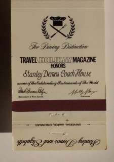 1980s Matchbook Stanley Demos Coach House Lexington KY  