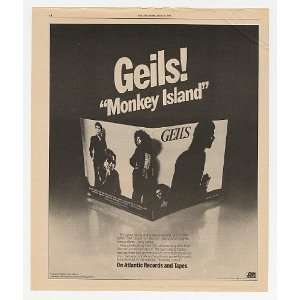  1977 Geils Monkey Island Album Promo Print Ad (Music 