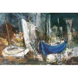  Blue Boat artist William Thon 40x29